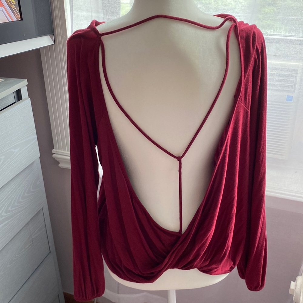 Open back sexy long sleeve top
